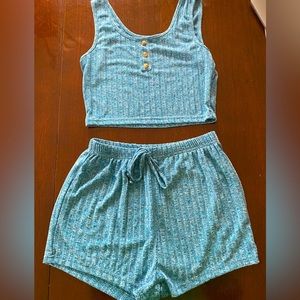Blue tank top and short set